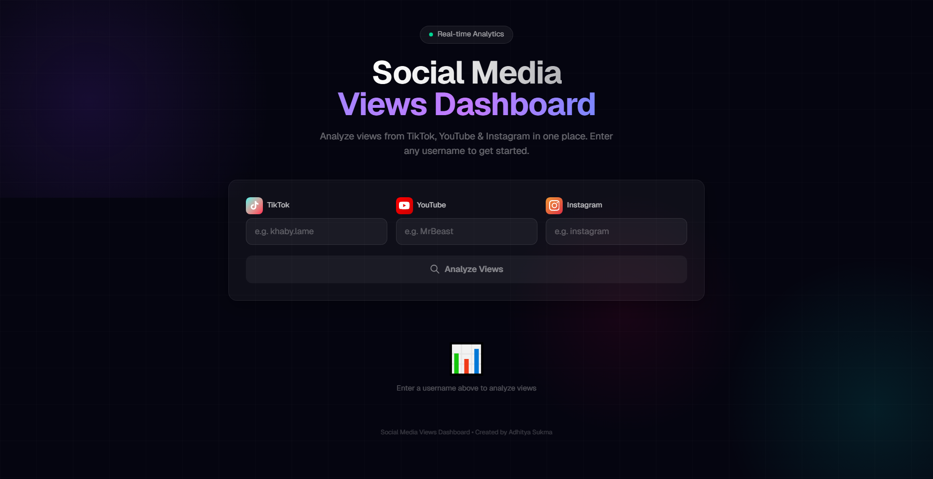 Social Media Views Dashboard